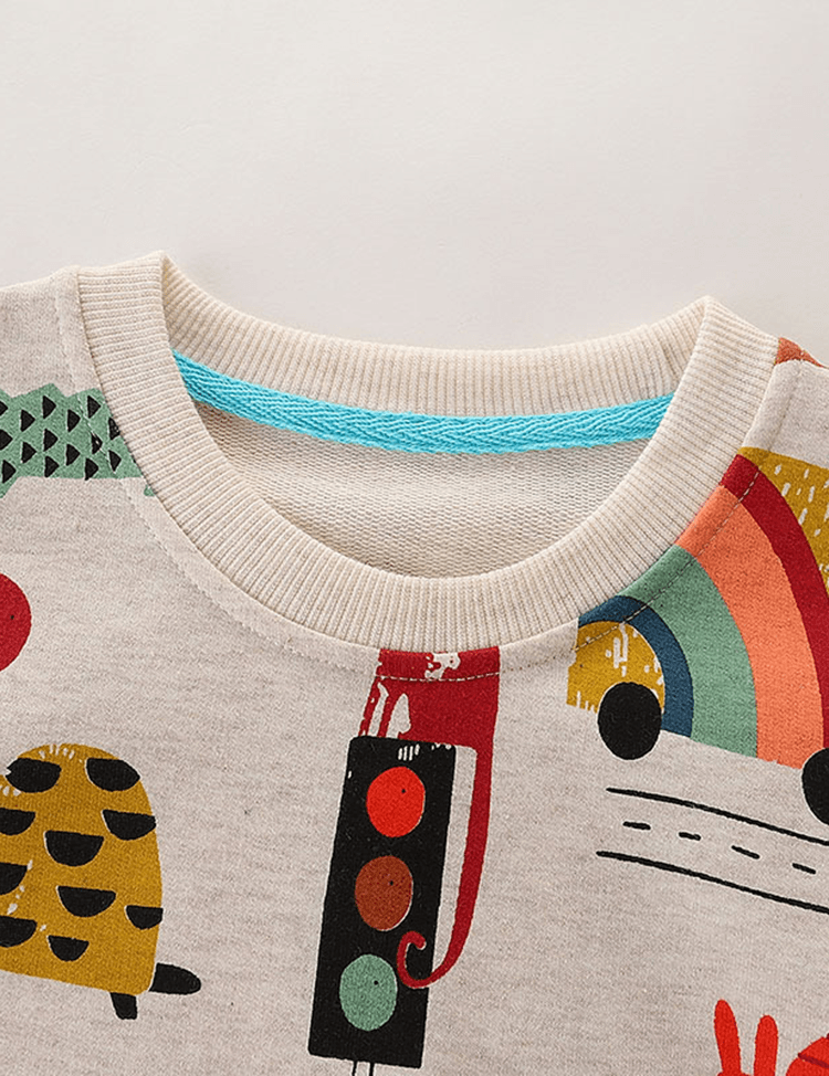 Animal Printed Long Sleeve Sweatshirt - CCMOM