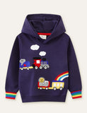 Animal Train Appliqué Hoodie - CCMOM