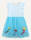 Children's mermaid embroidery princess gauze dress