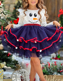 Christmas Christmas Tree Pom Pom Mesh Dress