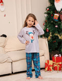 Christmas Cartoon Deer Head Plaid Family Matchting Pajamas
