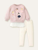 Ballet Girl Printed Mesh Sweatshirt + Leggings - CCMOM