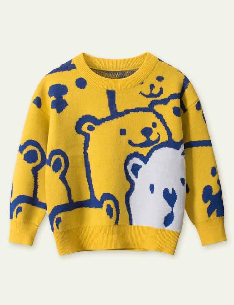 Bear Brocade Sweater - CCMOM