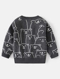 Bear Pattern Sweater Cardigan - CCMOM