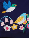 Bird Flower Appliqué Sweatshirt - CCMOM