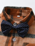 Bow Tie Gentleman Plaid Shirt Party Set - CCMOM