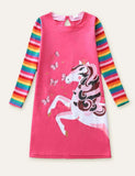 Butterfly Rainbow Sequined Unicorn Dress - CCMOM