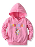 Spring and Autumn Girls' Long-Sleeved Cartoon Pink Hooded Sweater Children's Pony Sweater