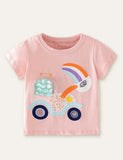 Car Rainbow Appliqué T-shirt