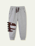 Cartoon Appliqué Dinosaur Sweatpants