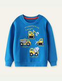 Cartoon Car Embroidered Sweatshirt - CCMOM