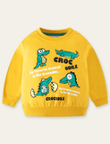 Cartoon Crocodile Printed Sweatshirt