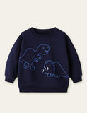 Cartoon Dinosaur Embroidered Sweatshirt - CCMOM