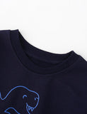 Cartoon Dinosaur Embroidered Sweatshirt - CCMOM