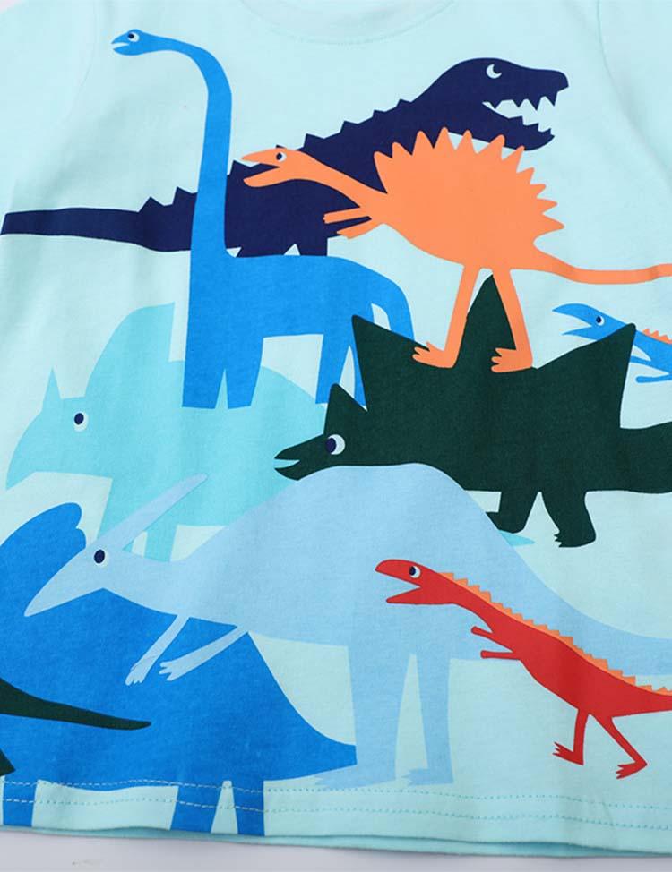 Cartoon Dinosaur Printed T-shirt - CCMOM
