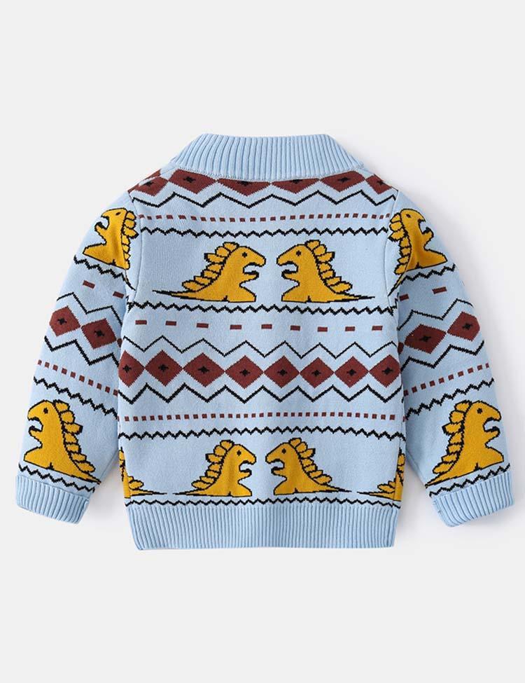Cartoon Dinosaur Sweater Cardigan - CCMOM