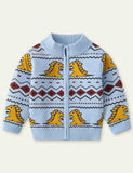 Cartoon Dinosaur Sweater Cardigan - CCMOM