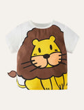 Cartoon Lion Printed T-shirt - CCMOM