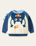 Cartoon Monster Printed Sweatshirt - CCMOM