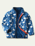 Cartoon Print Polar Fleece Jacket