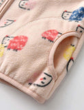 Cartoon Print Polar Fleece Jacket - CCMOM