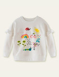 Cartoon Printed Crew Neck Sweatshirt - CCMOM