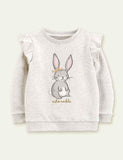 Cartoon Printed Long-Sleeved Pullover Sweater - CCMOM