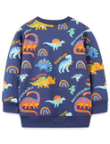 Cartoon Printed Long-Sleeved Sweatshirt - CCMOM