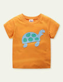 Cartoon Turtle round Neck Short Sleeve T-shirt - CCMOM