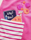 Ccmom Toddler Girl Artist Appliqué Pocket Casual Dress - CCMOM