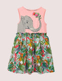 Ccmom Toddler Girl Elephant Appliqué Sleeveless Tank Dress - CCMOM