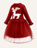 Christmas Sale- Girl Sweater Mesh Princess Dress