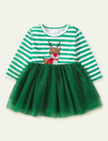 Christmas Elk Appliqué Dress