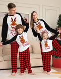 Christmas Elk Plaid Family Machting Pajamas