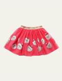 Christmas Embroidered Mesh Skirt