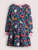 CLEARANCE - Festive Animals Printed Sweatshirt Dress - CCMOM