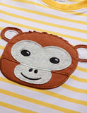 Cotton Cute Cartoon Little Monkey Appliqué T-shirt - CCMOM