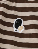 Cute Cartoon Embroidery Striped Long Sleeve T-shirt - CCMOM