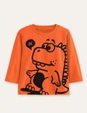 Cute Dinosaur Printed Long-Sleeved T-shirt - CCMOM