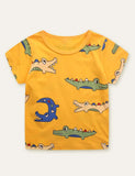 Cute Dinosaur Printed T-shirt