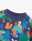 Cute Floral Print Long Sleeve Pullover Sweatshirt - CCMOM