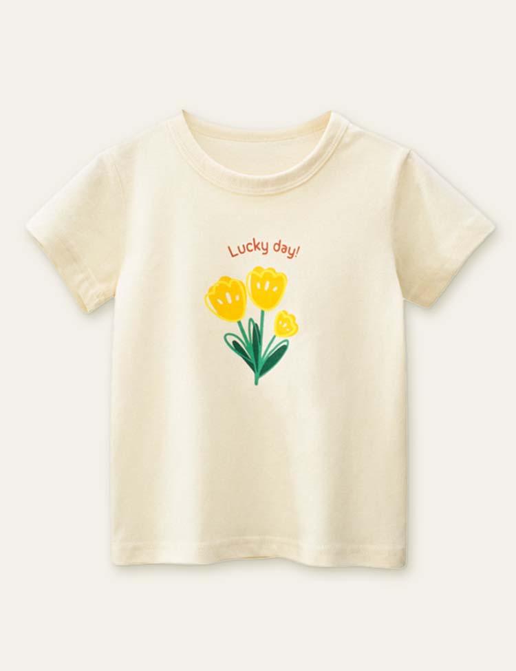 Cute Flowers Printed T-shirt - CCMOM