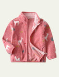 Deer Print Fleece Padded Jacket