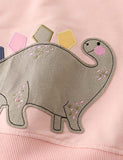 Dinosaur Appliqué Long-Sleeved Sweater - CCMOM