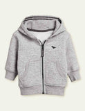 Dinosaur Embroidered Hooded Fleece Padded Jacket - CCMOM