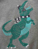 Dinosaur Embroidered Long-Sleeved Sweater - CCMOM