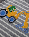 Dinosaur Excavator Striped T-shirt - CCMOM