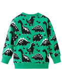 Dinosaur Floral Print Long Sleeve Pullover - CCMOM