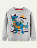 Dinosaur Floral Print Long Sleeve Sweatshirt - CCMOM