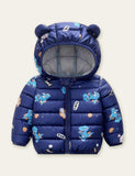 Dinosaur Full Printed Zipper Hooded Coat - CCMOM